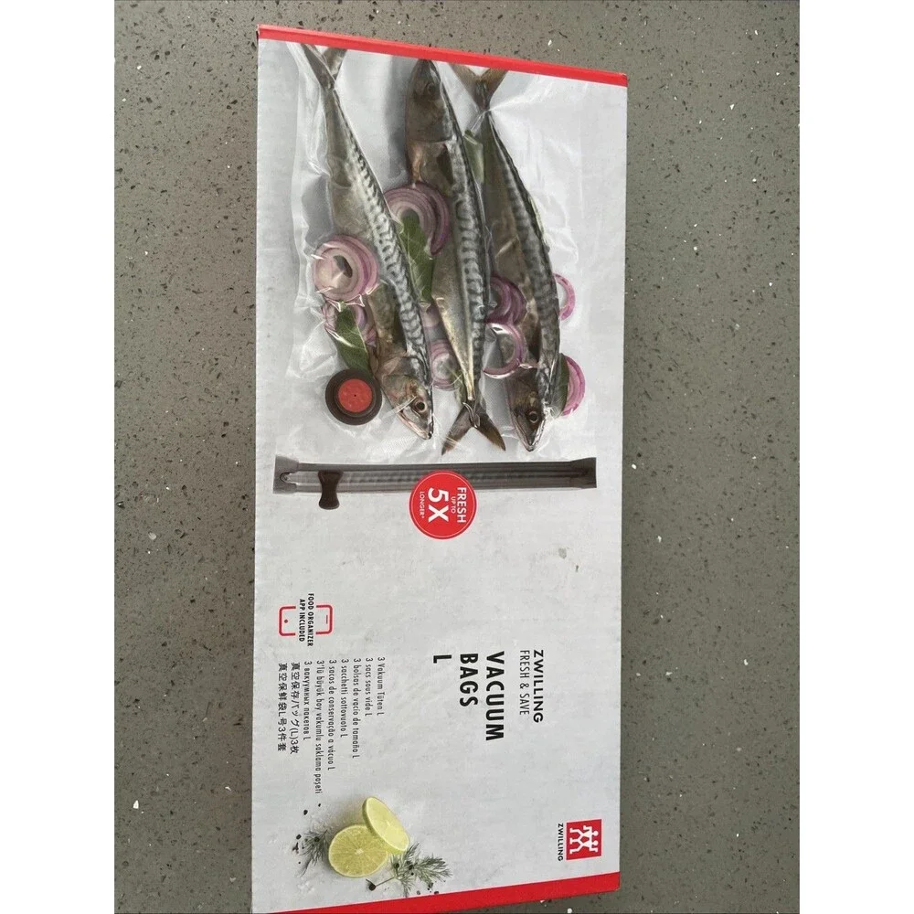 ZWILLING Fresh & Save Set 3-pc Vacuum Sealer Bag for Food, 2 1/4 Gallon UNOPENED